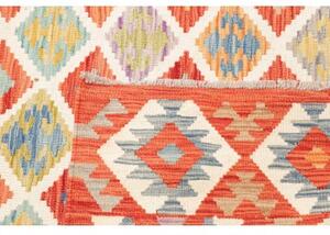 Tappeto Kilim Geometrico Rosso Beige 180x247 Cm