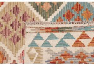 Tappeto Kilim Geometrico Beige Arancione Quadrato 157x160 Cm