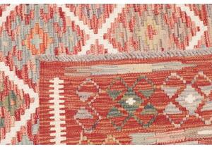 Tappeto Kilim Geometrico Rosso Ruggine Avorio 160x197 Cm