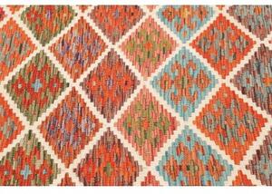 Tappeto Kilim Geometrico Ruggine Avorio Quadrato 161x154 Cm