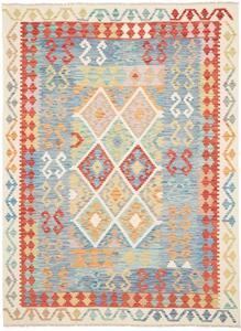 Tappeto Kilim Geometrico Blu Rosso 178x242 Cm