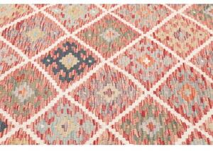 Tappeto Kilim Geometrico Rosso Ruggine Avorio 160x197 Cm