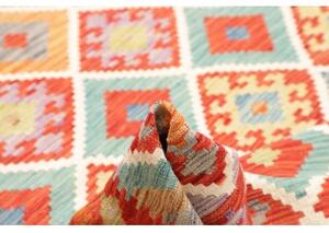 Tappeto Kilim Geometrico Rosso Mattone Multicolore 175x246 Cm