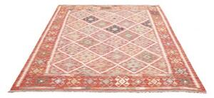 Tappeto Kilim Geometrico Rosso Ruggine Avorio 160x197 Cm