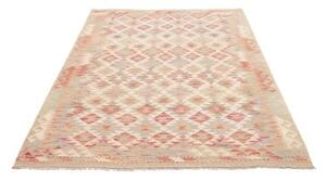 Tappeto Kilim Geometrico Beige Rosso 151x209 Cm