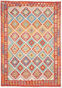 Tappeto Kilim Geometrico Rosso Mattone Multicolore 175x246 Cm