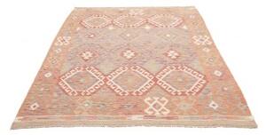 Tappeto Kilim Geometrico Beige Terracotta 155x201 Cm