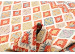 Tappeto Kilim Geometrico Rosso Beige 180x247 Cm