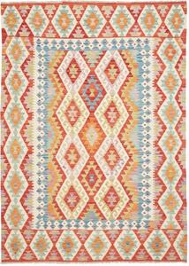 Tappeto Kilim Geometrico Rosso Avorio 171x242 Cm