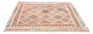 Tappeto Kilim Geometrico Avorio Multicolore Quadrato 161x151 Cm