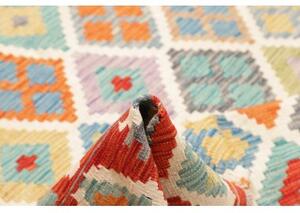 Tappeto Kilim Geometrico Rosso Azzurro 177x254 Cm