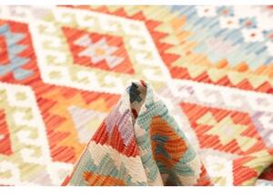 Tappeto Kilim Geometrico Rosso Avorio 171x242 Cm