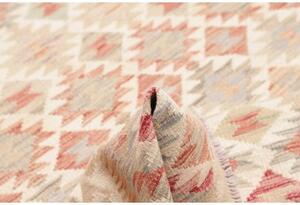 Tappeto Kilim Geometrico Beige Rosso 151x209 Cm
