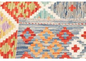 Tappeto Kilim Geometrico Blu Rosso 174x242 Cm