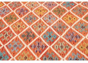 Tappeto Kilim Stilizzato Arancione Multicolore 201x247 Cm