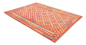 Tappeto Kilim Geometrico Rosso Arancione 182x239 Cm