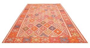 Tappeto Kilim Geometrico Arancione Multicolore 208x299 Cm