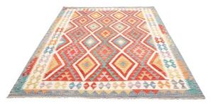 Tappeto Kilim Geometrico Rosso Avorio 178x241 Cm