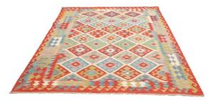 Tappeto Kilim Geometrico Rosso Multicolore 174x231 Cm
