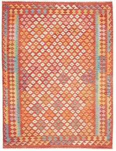 Tappeto Kilim Geometrico Rosso Arancione 182x239 Cm