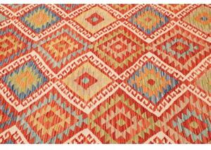 Tappeto Kilim Geometrico Rosso Mattone Avorio 169x246 Cm