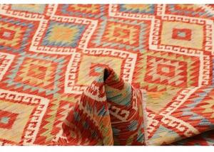 Tappeto Kilim Geometrico Rosso Mattone Avorio 169x246 Cm