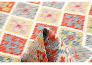 Tappeto Kilim Geometrico Blu Rosso 174x242 Cm
