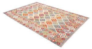 Tappeto Kilim Geometrico Blu Rosso 174x242 Cm