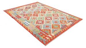 Tappeto Kilim Geometrico Rosso Multicolore 174x231 Cm