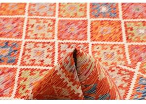 Tappeto Kilim Geometrico Arancione Multicolore 208x299 Cm