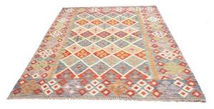 Tappeto Kilim Geometrico Blu Rosso 174x242 Cm