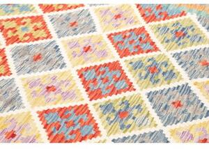 Tappeto Kilim Geometrico Blu Rosso 174x242 Cm