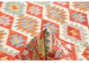 Tappeto Kilim Geometrico Rosso Multicolore 184x246 Cm