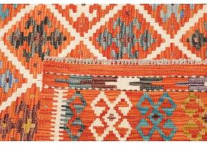 Tappeto Kilim Geometrico Arancione Beige 201x242 Cm