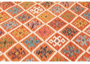 Tappeto Kilim Geometrico Arancione Beige 201x242 Cm