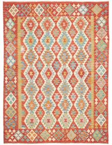 Tappeto Kilim Geometrico Rosso Multicolore 184x246 Cm