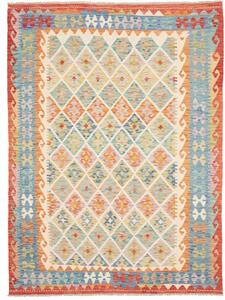 Tappeto Kilim Stilizzato Avorio Multicolore 175x235 Cm
