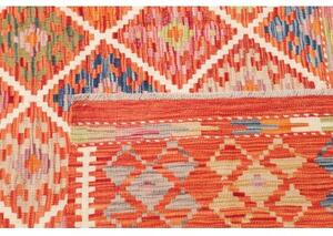 Tappeto Kilim Geometrico Arancione Multicolore 208x299 Cm
