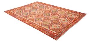 Tappeto Kilim Geometrico Rosso Mattone Avorio 169x246 Cm