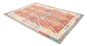 Tappeto Kilim Geometrico Rosso Avorio 178x241 Cm