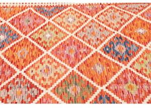 Tappeto Kilim Geometrico Arancione Multicolore 208x299 Cm