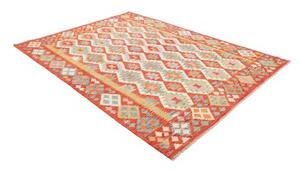Tappeto Kilim Geometrico Rosso Multicolore 184x246 Cm