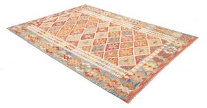Tappeto Kilim Geometrico Rosso Beige 178x247 Cm