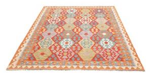 Tappeto Kilim Geometrico Arancione Rosso 174x234 Cm