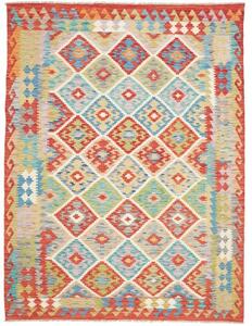 Tappeto Kilim Geometrico Rosso Multicolore 174x231 Cm