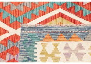 Tappeto Kilim Geometrico Rosso Avorio 178x241 Cm