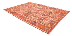 Tappeto Kilim Geometrico Arancione Multicolore 208x299 Cm