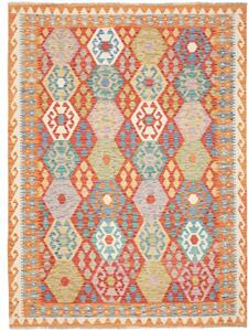 Tappeto Kilim Geometrico Arancione Rosso 174x234 Cm