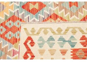 Tappeto Kilim Geometrico Avorio Rosso Mattone 176x242 Cm