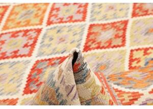 Tappeto Kilim Geometrico Rosso Beige 178x247 Cm